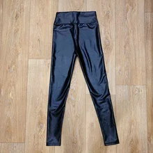 Women PU Leather Pants Elastic High Waist Winter Leggings Slim Velvet Leather Leggings Skinny Fleece Trousers Women Clothing