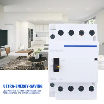 

BCH8-32M 230V Modular Contactor 4P 32A Household AC Modular Contactor with Manual Control Switch Household AC Modular