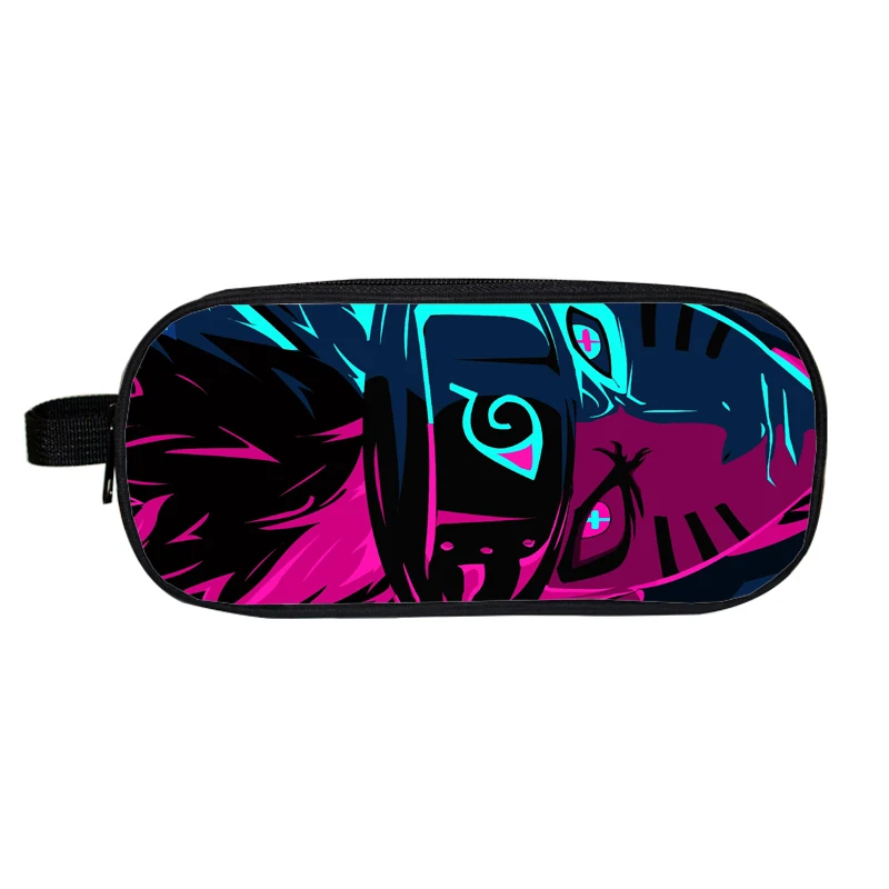 Аниме пенал Mochila 3D печатных Наруто Uzumaki косметическая сумка-косметичка двойная молния школьные принадлежности - Цвет: 1