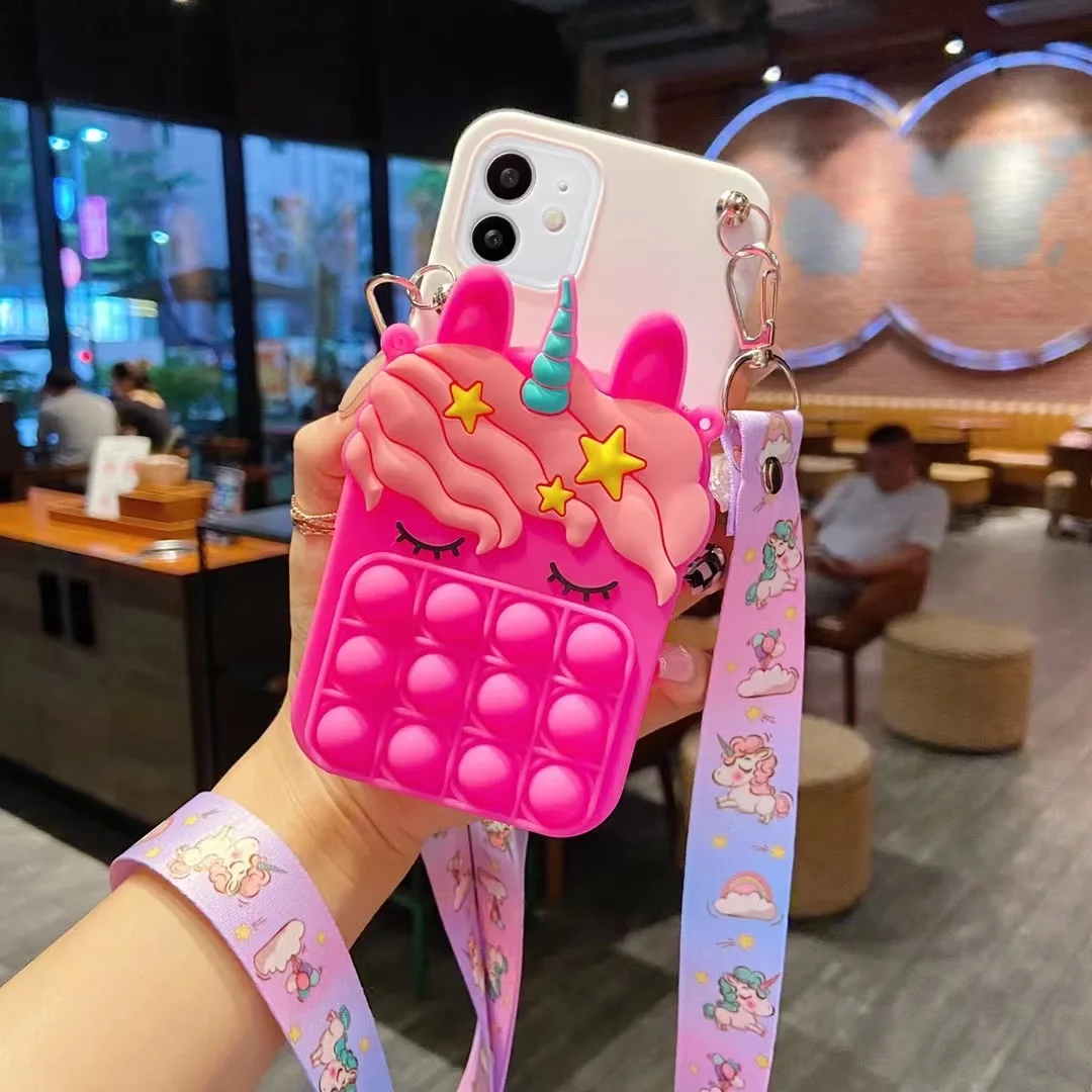 samsung silicone case Dành Cho Samsung Galaxy Samsung Galaxy A01 A11 A21 A31 A41 A21s A51 A71 A72 A12 A52 A32 A42 A02s A22 A13 A33 a53 A73 Kỳ Lân Pop Ví Túi kawaii samsung cases