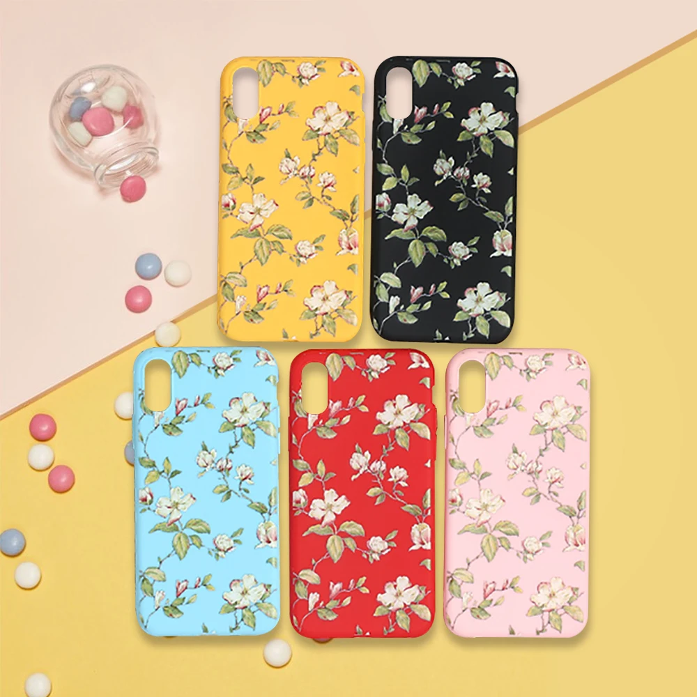 Чехлы в стиле ретро с цветочными листьями для iPhone 11 Pro Max X XR Xs чехлы 6 6s 7 8 Plus Мягкая