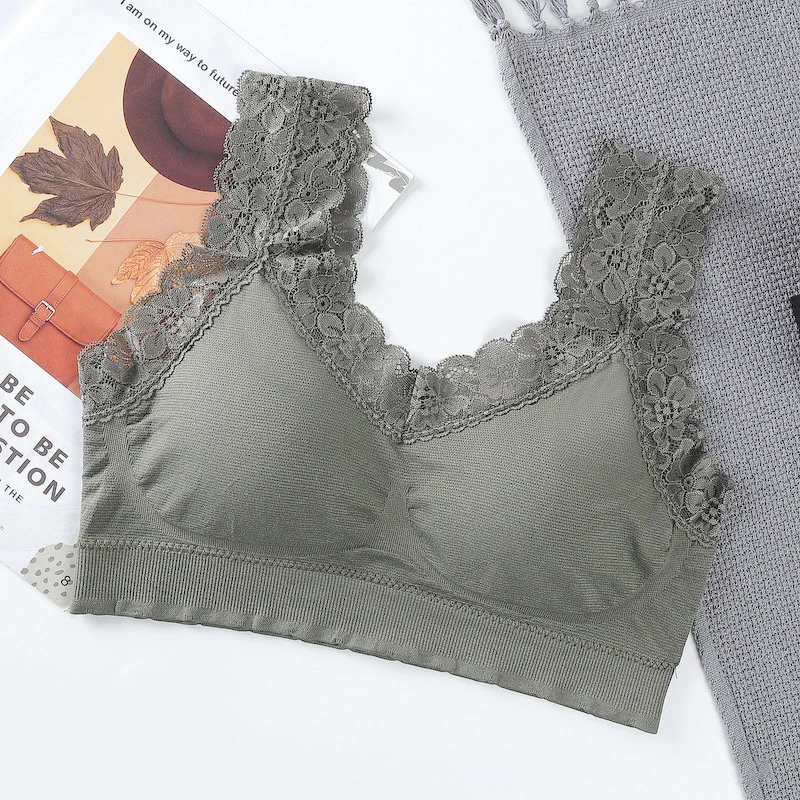 One Piece Sexy Lingerie For Women Tube Top Bra Seamless Lace Brassiere Women's Sports Bra Fashion Crop Top Female Underwear Tops