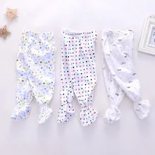 Длинные штанишки для новорожденных из чистого хлопка с рисунком qi bei, закрытые с цветочным принтом,, детские штаны, поколение полных