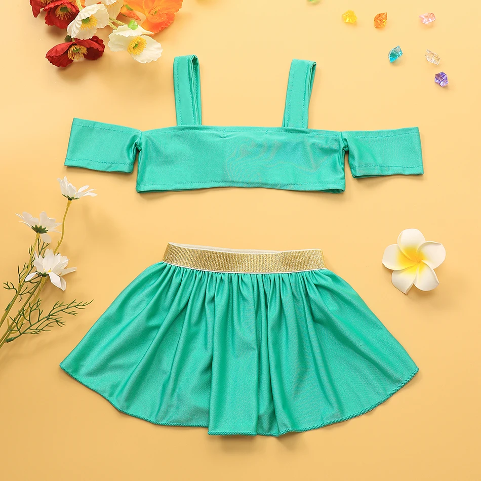 Disney Princess Swimsuit Swimsuit Baby Girls Summer Lovely Cute Swimwear Beachwear Aisha Rapunzel Sleeveless Bathing Suit 2022 equestrian clothing sets	