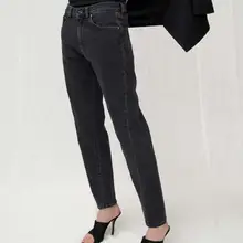 Темно-серые оригинальные прямые джинсы из денима с витым швом, женские брюки высокого качества с карманами 2019FW