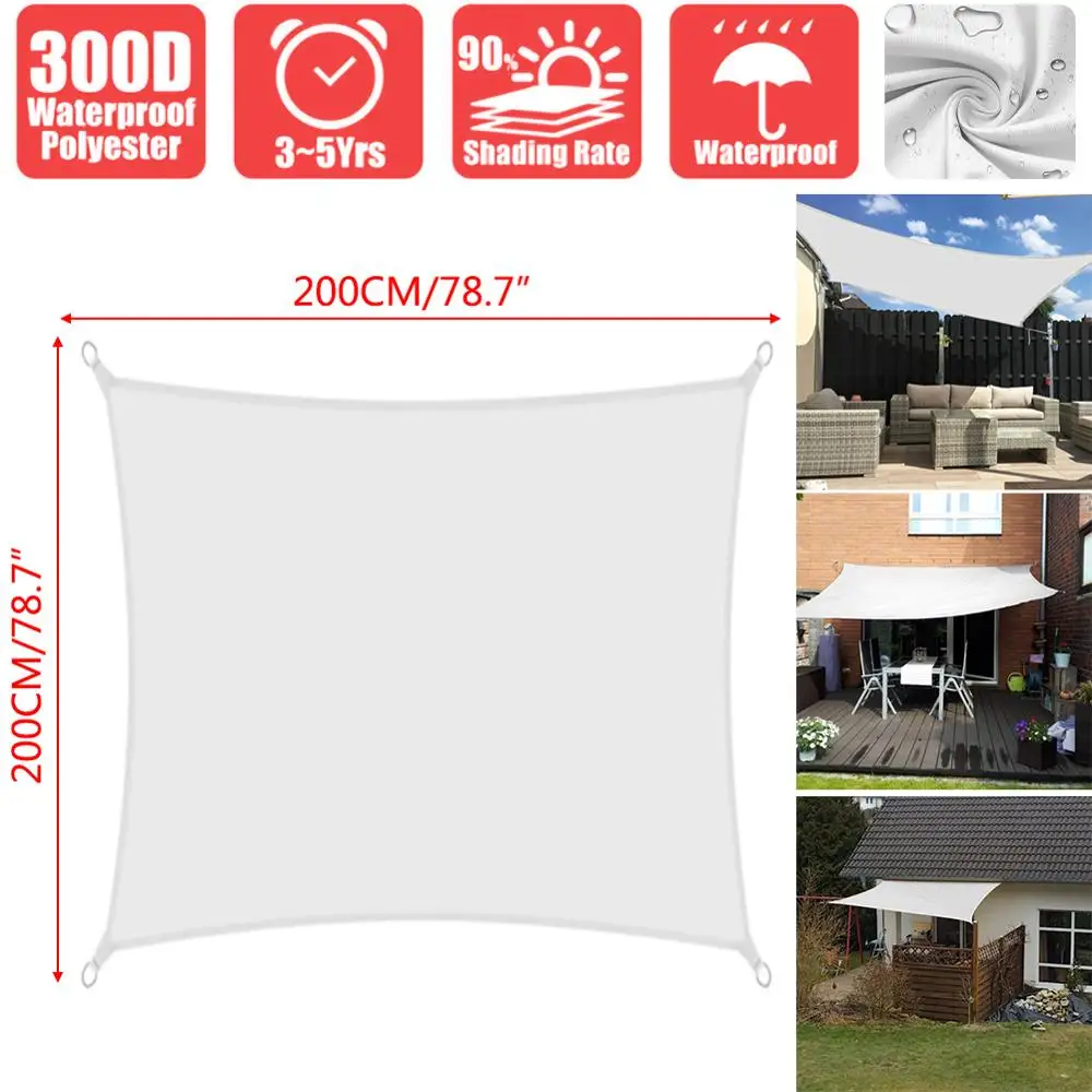 

2M*2M Waterproof sun Sunshade Protection Outdoor Canopy Garden Patio Pool Shade Sail Awning Camping