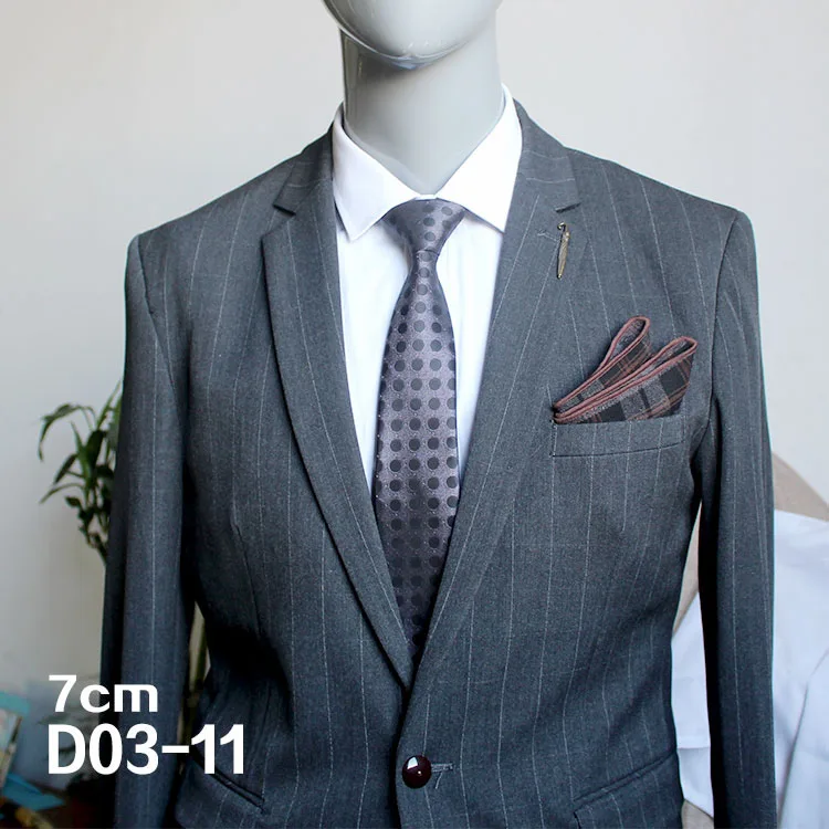 Новые Классические Стильные мужские галстуки на шею 7 см клетчатые полосатые галстуки для мужской формальный деловой роскошный свадебные галстуки - Цвет: D03-11
