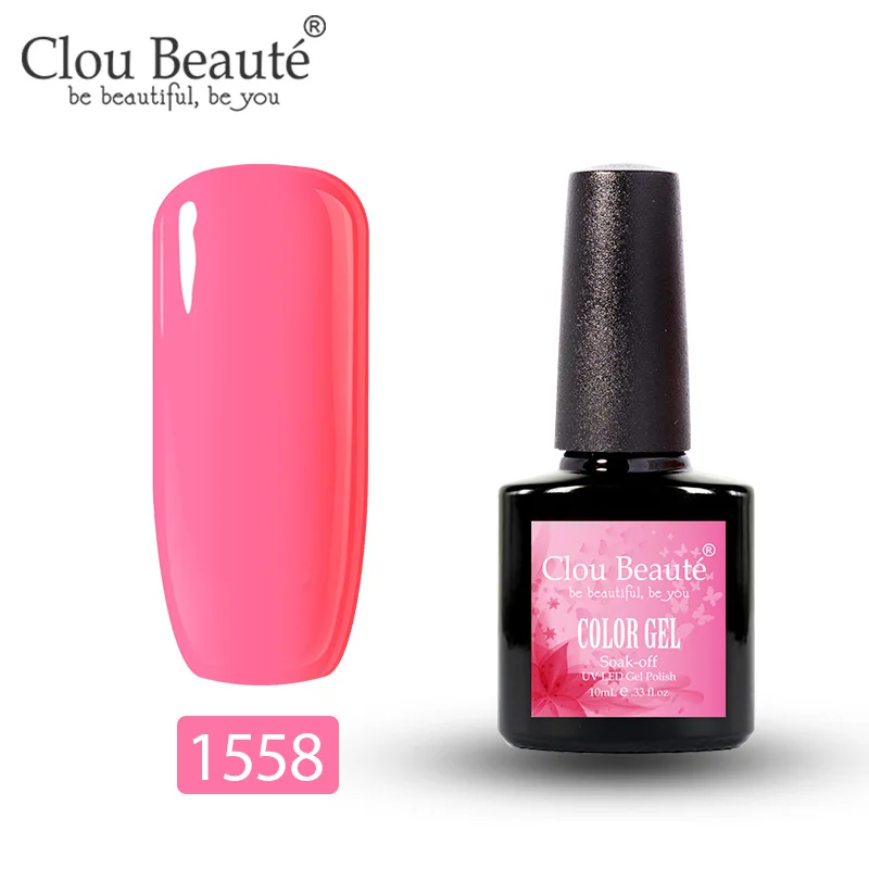1558 Clou Beaute 10 мл Гель-лак цветная серия лак Гибридный гвоздь Искусство Маникюр гель верхнее покрытие Полупостоянный 179 цвет краска для ногтей - Цвет: 1558