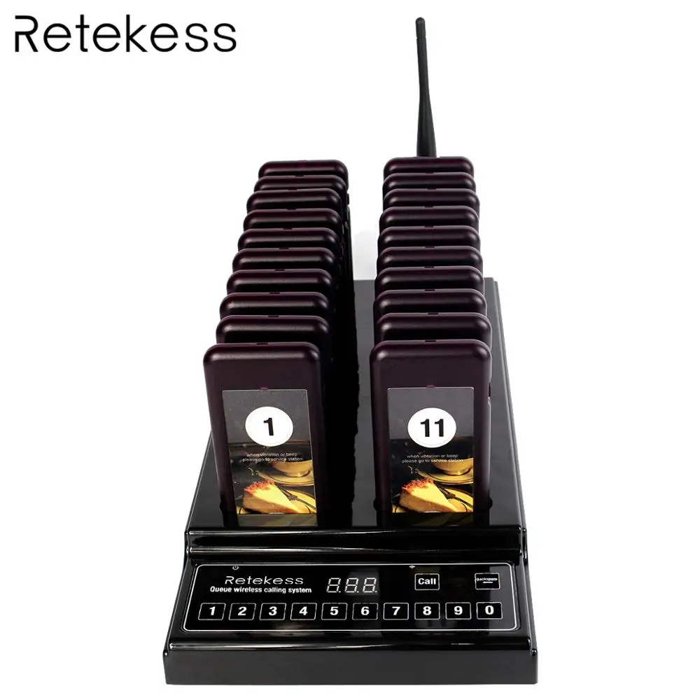 

20 Wireless Coaster Pager Restaurant Paging Queuing System Call Button Pager 999 Channel Restaurants Equipments F4426A