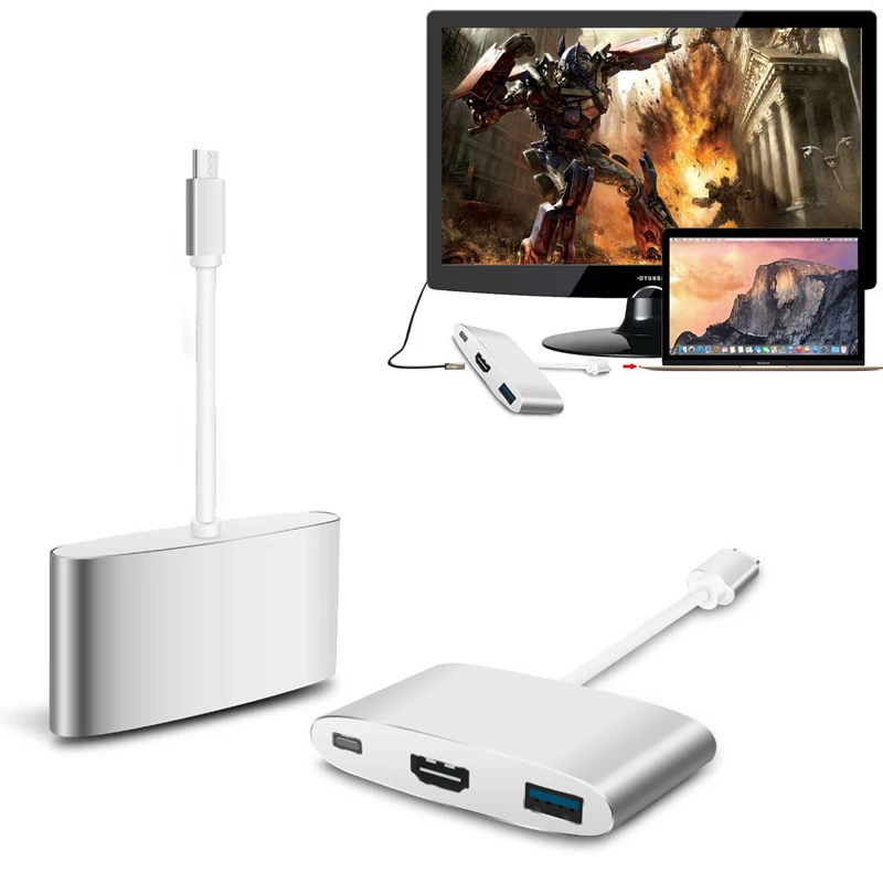 4K USB C адаптер типа к HDMI HDTV видео кабель конвертер 3 0 для MacBook Huawei P20 Pro Samsung S8 S9 S10 + S10e