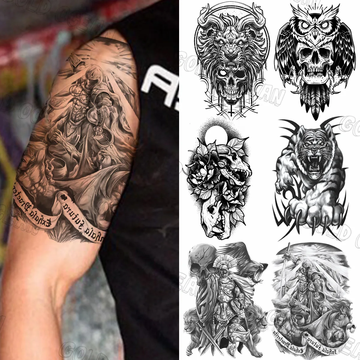 タトゥーシール 花 19cm 大きい 薔薇 線 白黒 腕 背中 足 かっこいい フェイクタトゥー タトゥーステッカー バラ 期間限定で特別価格 リアルなファッションフェイクタトゥーステッカー 女性のための防水一時的なタトゥー 3写真 Brasserie Bouquine Com