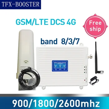 

gsm signal booster amplifier 4g 900 1800 2600 GSM DCS LTE 2G 3G 4G Tri-Band Cellular signal Repeater GSM Mobile Signal Booster