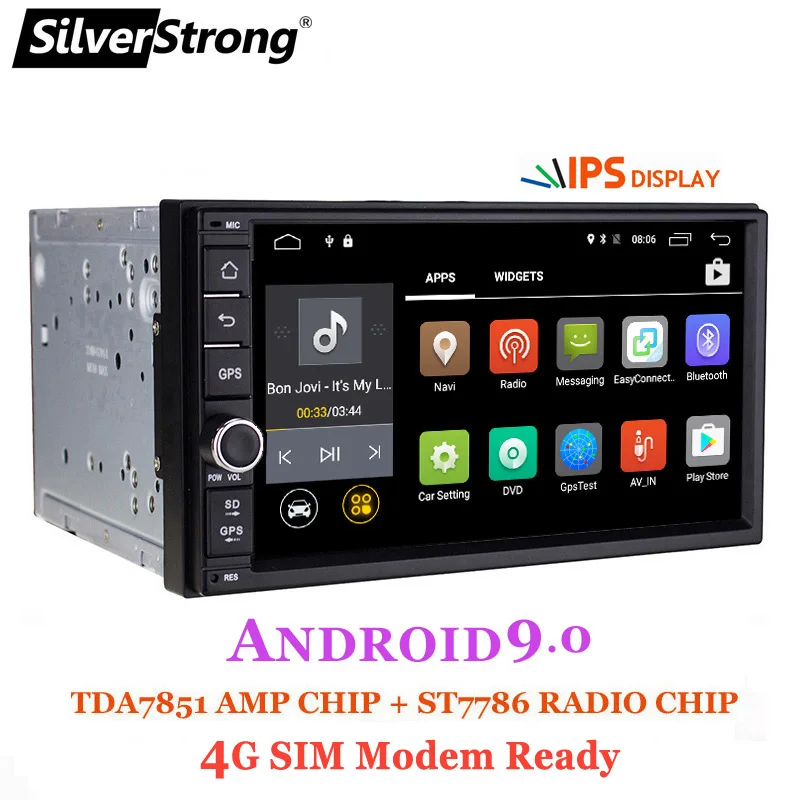 SilverStrong 7 дюймов Android9.0 Универсальный 2 DIN автомобильный DVD 4G Интернет Сим модем