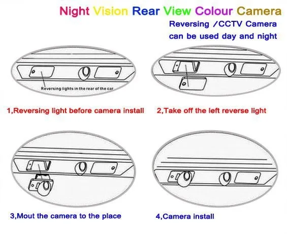 Car Rear View Back Up Reverse Parking Camera HD CCD Night Vision+high quality CCD 6