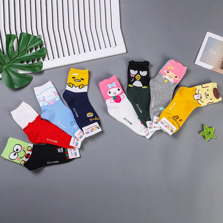 Мультяшные аниме Pom Purin Cinnamoroll BabyCinnamoroll Kiki Lala Gudetama kerokerokeroppi женские носки хлопковые кавайные забавные носки