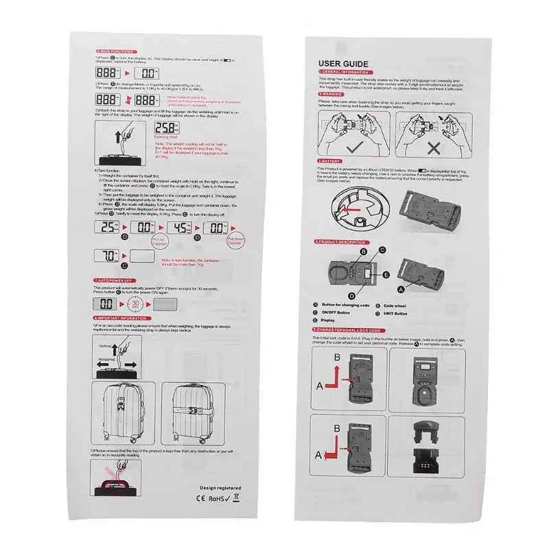 3in1 Travel Luggage Scale Code TSA Lock Suitcase Strap Belt Digital Hanging Baggage Weigh Scales