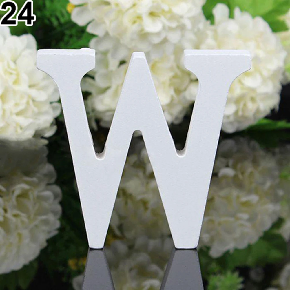 Wooden Letter wedding decoration Alphabet Word Wood White English Letters For Kids Boy Girls Baby Shower Happy Birthday Wedding