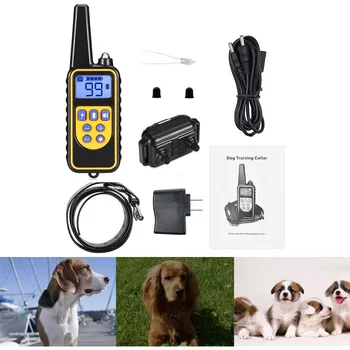 

Dog Training Collar with Remote - Long Range 800m, Rechargeable Waterproof Training Collar for Small, Medium, Large dogs pet