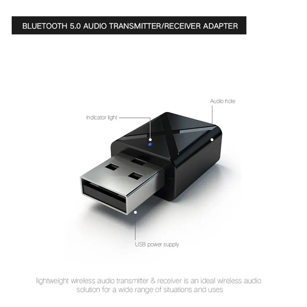 2 в 1 беспроводной Bluetooth 5,0 передатчик приемник 3,5 мм Aux A2DP, AVRCP беспроводной стерео аудио адаптер для ПК ТВ/наушники