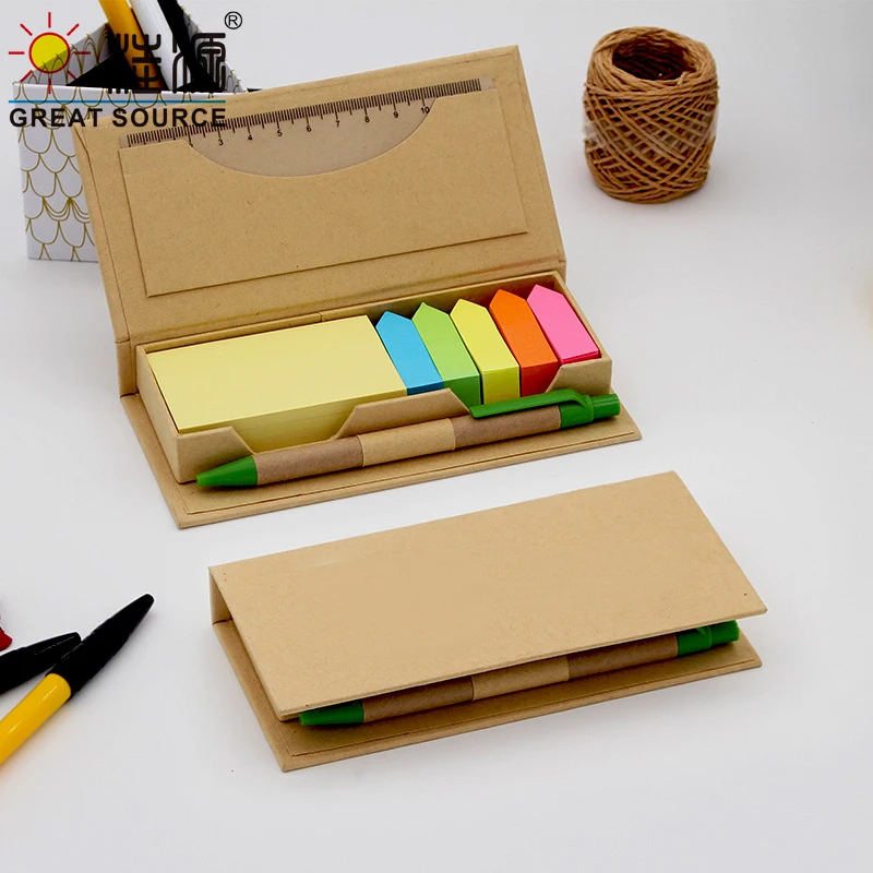

Compose Memo Pad Set Orgainzer Box Ballpoint Ruler Notepad Stickers Color Bookmarks Gift Set (2sets)