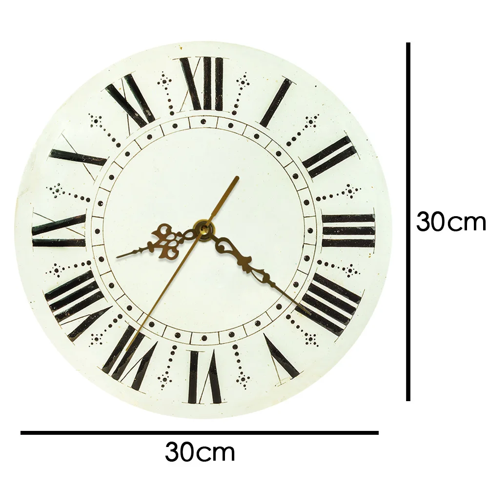 Ретро деревенские круглые римские цифры настенные часы винтажные римские цифры украшение дома кварцевые часы Шепот не тикающие часы