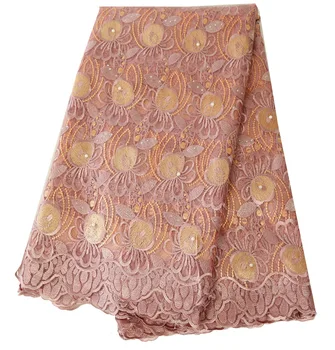 

Pink African Lace Fabric High Quality French Tulle Lace Fabric Black Wedding Dress Nigerian Lace Fabric Embroidery Sewing D01