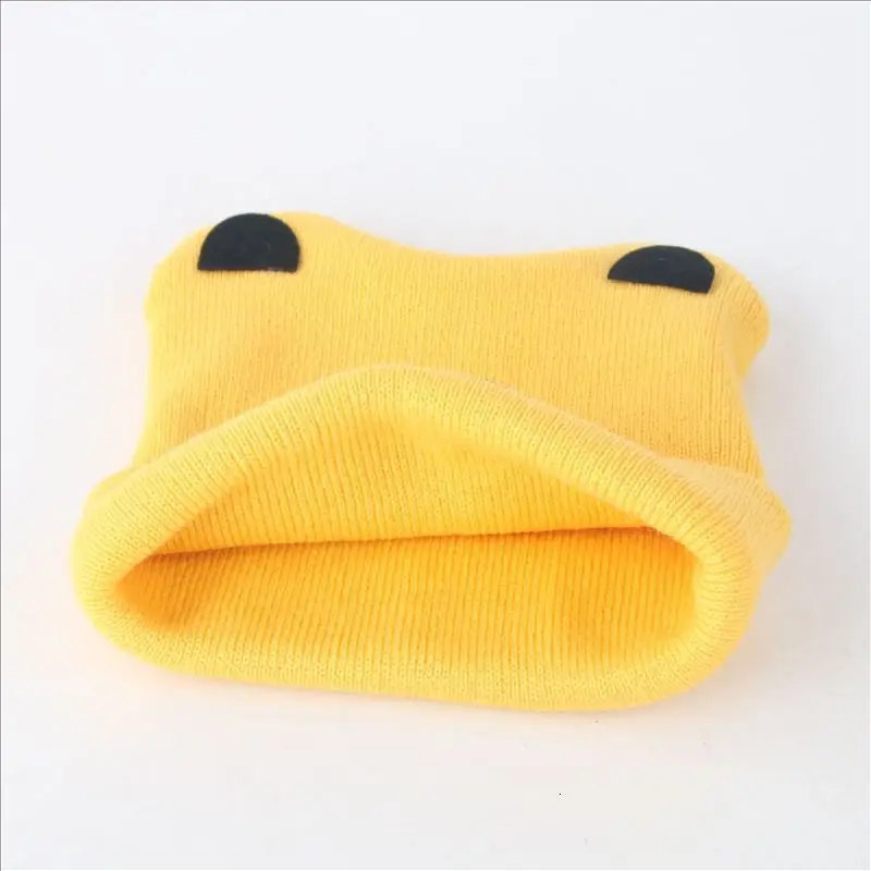 Kawaii Baby Beanies, Модная трикотажная одежда с вышивкой, шапки на осень и зиму, Повседневная вязаная шапка Skuilles для детей, одноцветная Милая шапка