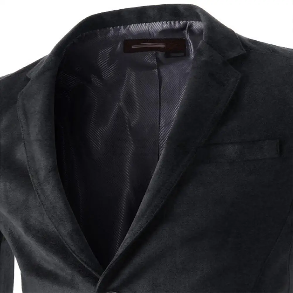 Yiwa мужские замшевые Формальные повседневные лацкан на воротник Slim Fit костюм пальто Топы Плюс Размер теплая Толстая мужская одежда