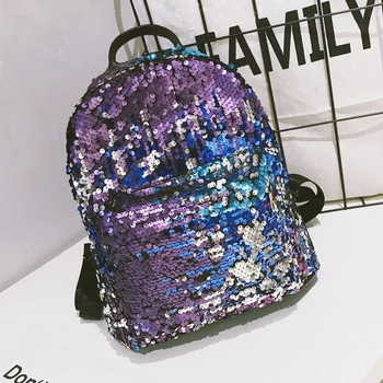 

Woman Bling Large Capacity Rucksack Glitter Shoulder Bag Casual Personality Travel Sequins Fabala Girls