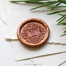 Пользовательские деревенские инициалы с цветочным воск печать штамп, свадебная печать подарок, вензеля приглашения печати, штамп для скрапбукинга