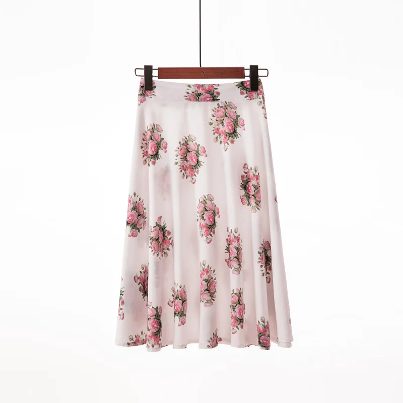Зима-осень, Женская плиссированная юбка с рисунком, высокая талия, длинные юбки для женщин, молодых девушек, толстая, большой размер, модная женская Falda