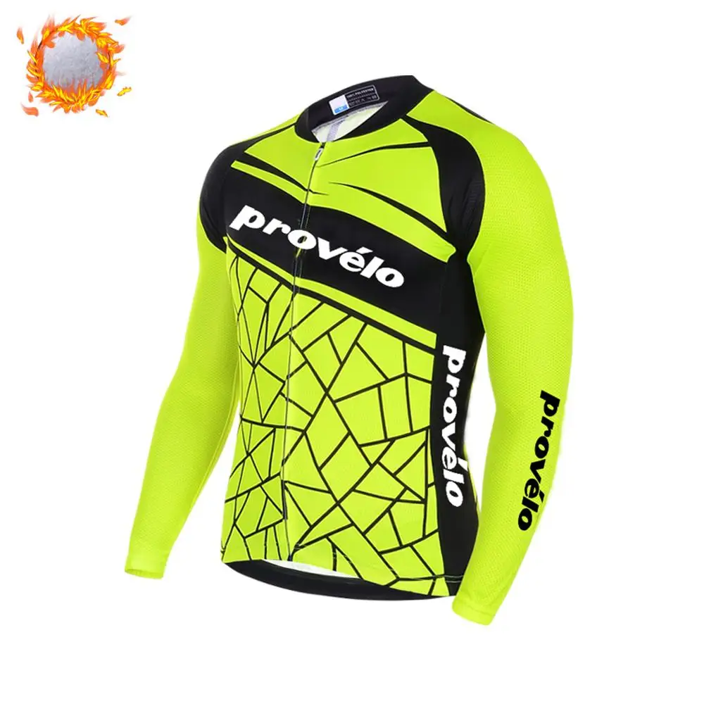 Зимний комплект из Джерси для велоспорта, Мужская Супер теплая флисовая одежда для горного велосипеда, комплект со штанами, Ropa ciclismo invierno - Цвет: jersey