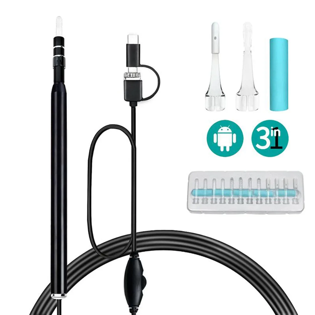 1080P HD 6 LED Flexible 5.5mm Micro USB Endoscope Borescope Inspection Semi-Rigid Cleaner Scope Camera for Android Phone PC ​