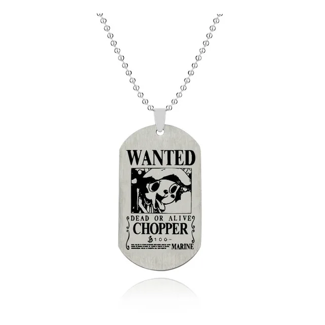 Anime One Piece Necklace Luffy Zoro Robin Chopper Warrant Pendant Necklace Men Women Anime Friendship Collier