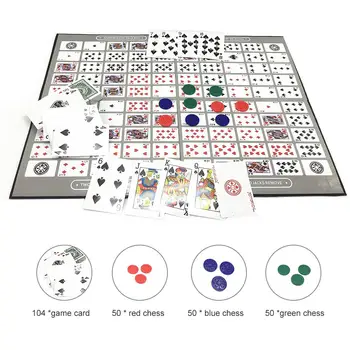 

Oldable Portable Table Deck Games Pattern Big Chess Board Games English And Arabic Sequence Game Chess Family Toy Entertainment