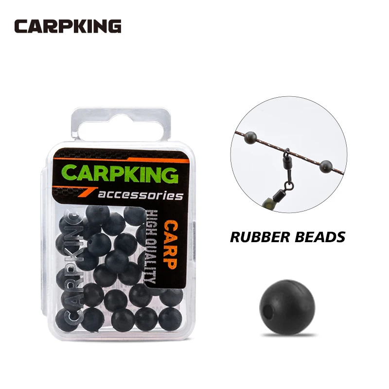 CARPKING Carp Fishing Connected Rubber Beads Dia 3mm to 5mm Rig Bead Round 30PCS for Protecting Knots Components Tackle | Спорт и