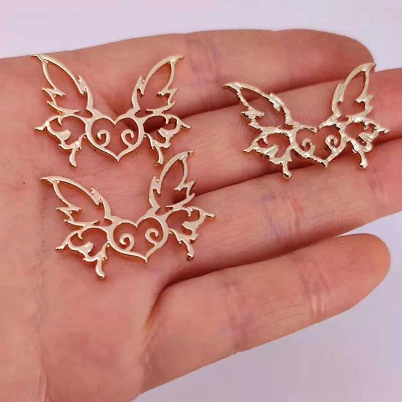 hzew 50pcs Hollow butterfly pendant charm heart cute charms gift for women man Accessorie