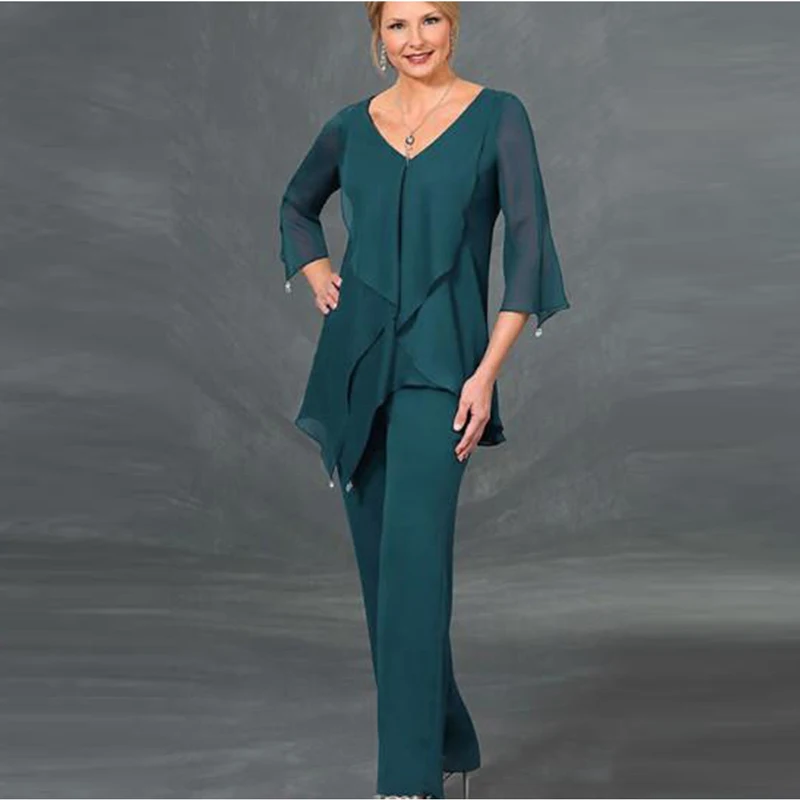 Chiffon Mother Of The Bride Pant Suits 