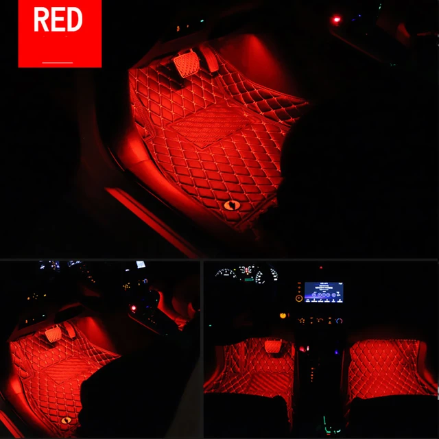 Lumières décoratives intérieures de voiture avec adaptateur, bandes LED,  lampe d'ambiance automatique, ampoules RVB, sol du tableau de bord, siège  de pied, accessoires automobiles, 12V - AliExpress