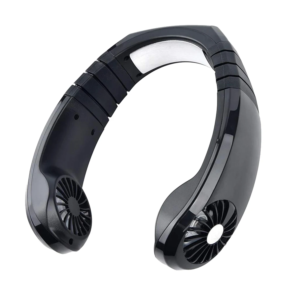 

HOT New Portable Mini Neck Band Fan Double Wind Head USB Air Cooler Outdoor LSF99