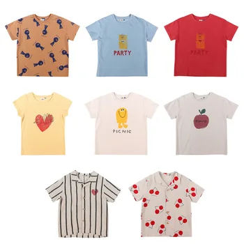 

EnkeliBB Toddler Summer Fashion T Shirt Jelly Brand Design Kids Short Sleeve Tops Child Stylish Cartoon Apple Pattern T-shirts