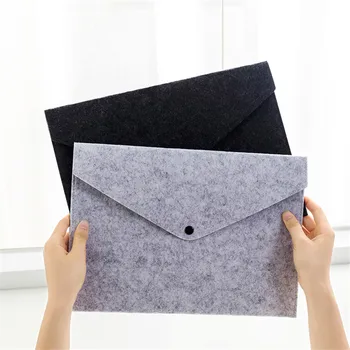 Unisex Solid Color A4 Felt File Bags Document File Bag Business Briefcase Document File Folder Filing Products Briefcases a4 folder for documents simple solid black color leather document paper bag business briefcase filing products storage organizer