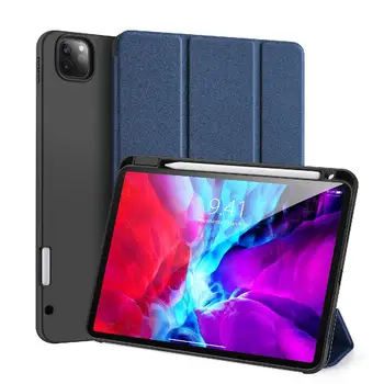 

HobbyLane Protective Case DUX DUCIS for iPad Pro 12.9 2020 Anti-slip Anti-fall Leather Protective Case Cover with Pen Holder