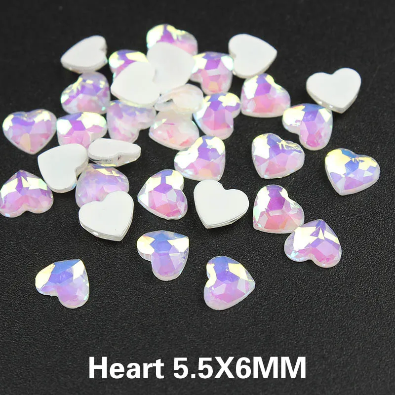 Heart 5.5X6mm Горячая Распродажа мокко светильник дизайн ногтей Стразы 27 стилей фантазии кристаллы 30/100 шт для 3D нейл-арта украшения - Цвет: Heart 5.5X6mm