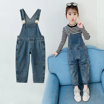 

2020 New Spring Autumn Kids Baby Girls Denim Jeans Pants Infant Denim Girls Overalls Jumpsuit Lovely Jeans Overalls Teenagers