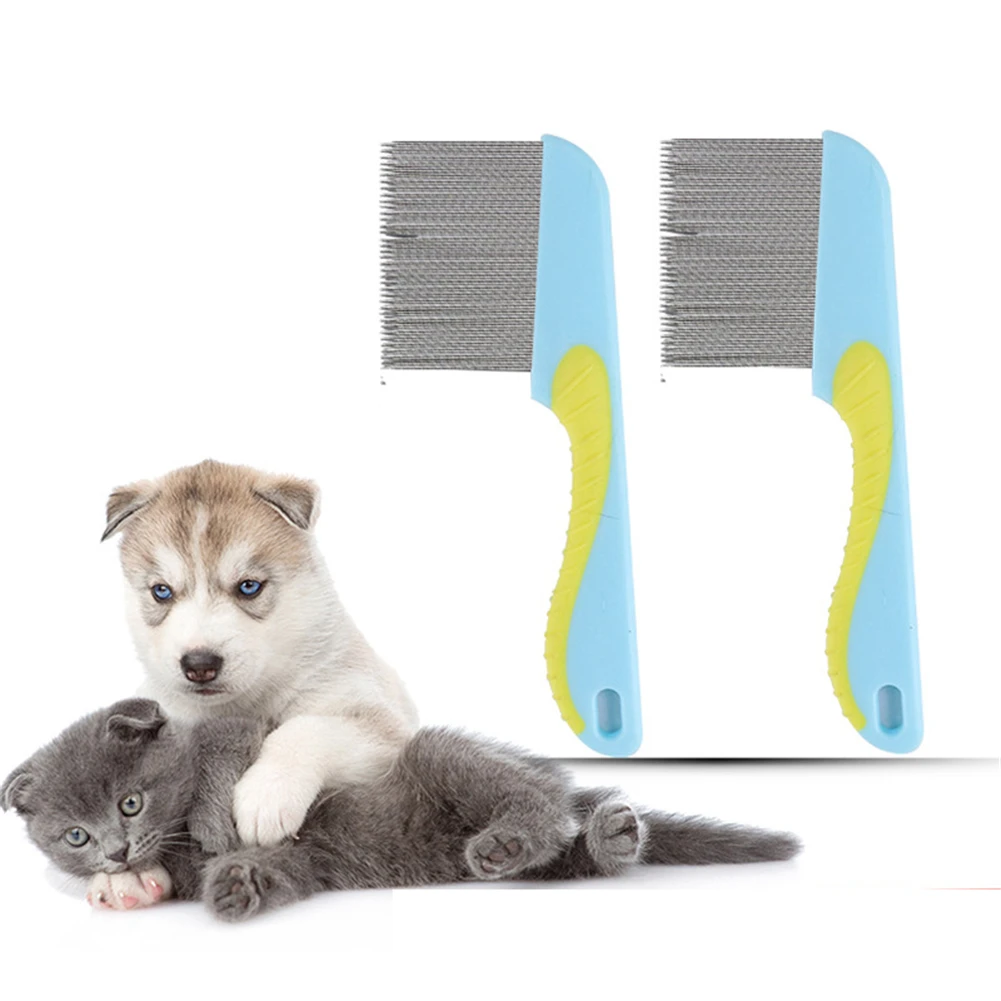 

Cat Flea Needle Comb Long Handle Pet Open Knot Combs Dog Massage Brush Puppy Hair Removal Shedding Brushes Pets Grooming Tool