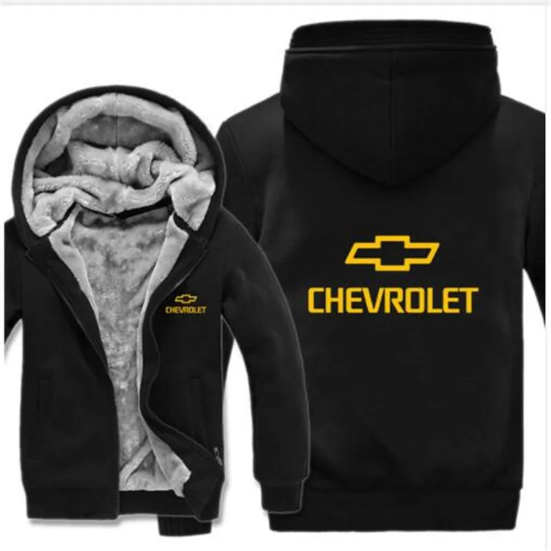 Chevrolet толстовки Мужская куртка зима высокое качество для мужчин повседневная шерстяная подкладка флис Chevrolet свитера с логотипами Толстовка