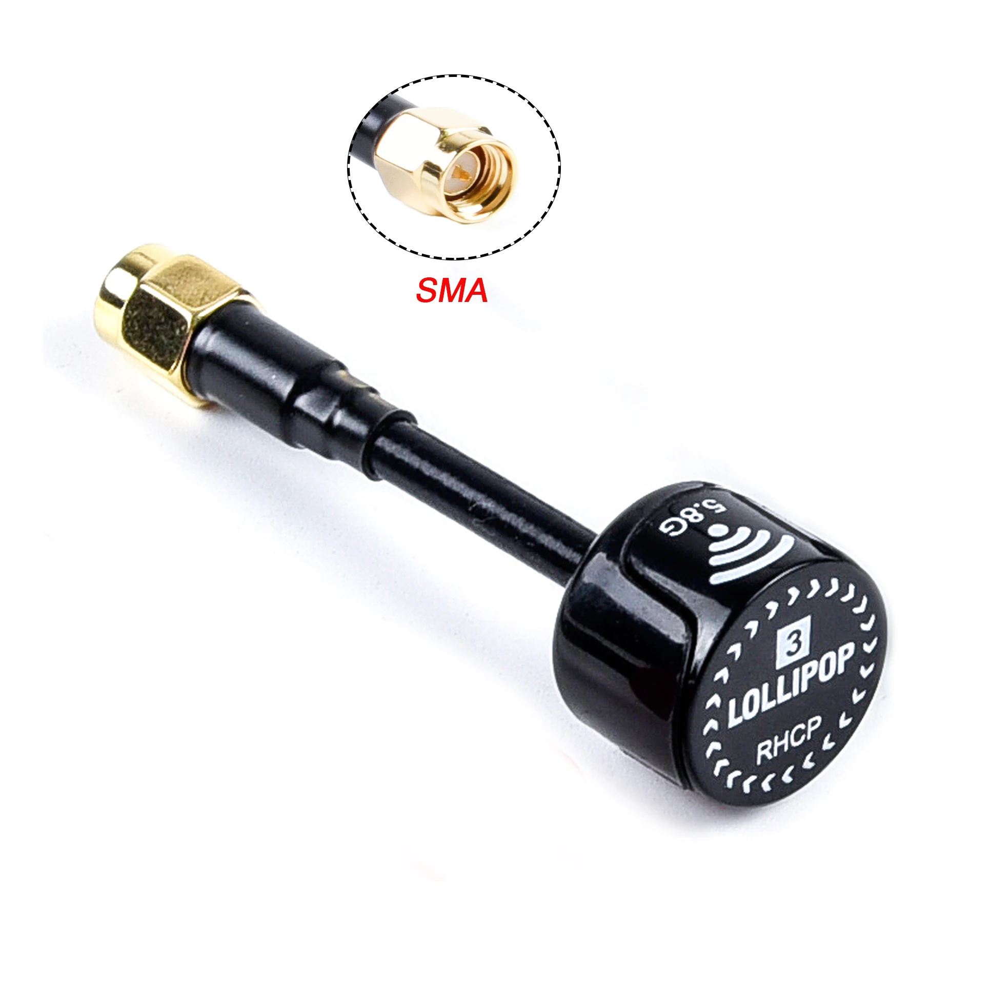Lollipop SMA Black Пагода 2/леденец/BlackSheep/Stubby 5,8 ГГц FPV антенна SMA/RP-SMA/MMCX/UFL Разъем для RC FPV гоночный Дрон Квадрокоптер - Цвет: Lollipop SMA Black