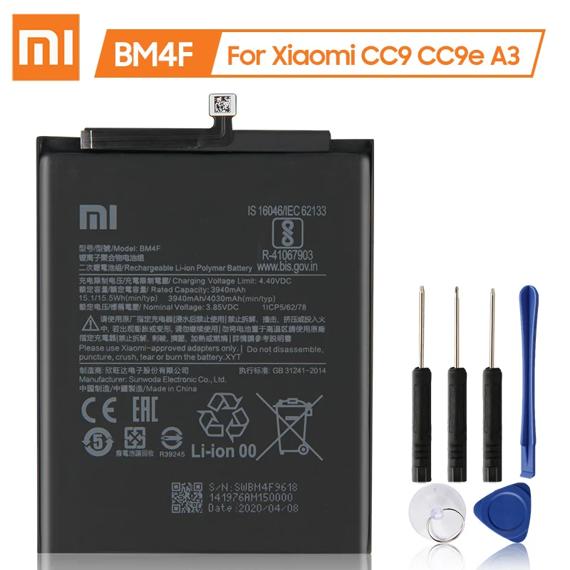 Оригинальный сменный аккумулятор XiaoMi BM4F для Xiaomi CC9 CC9e CC9E MI A3 Mi9 Lite новый