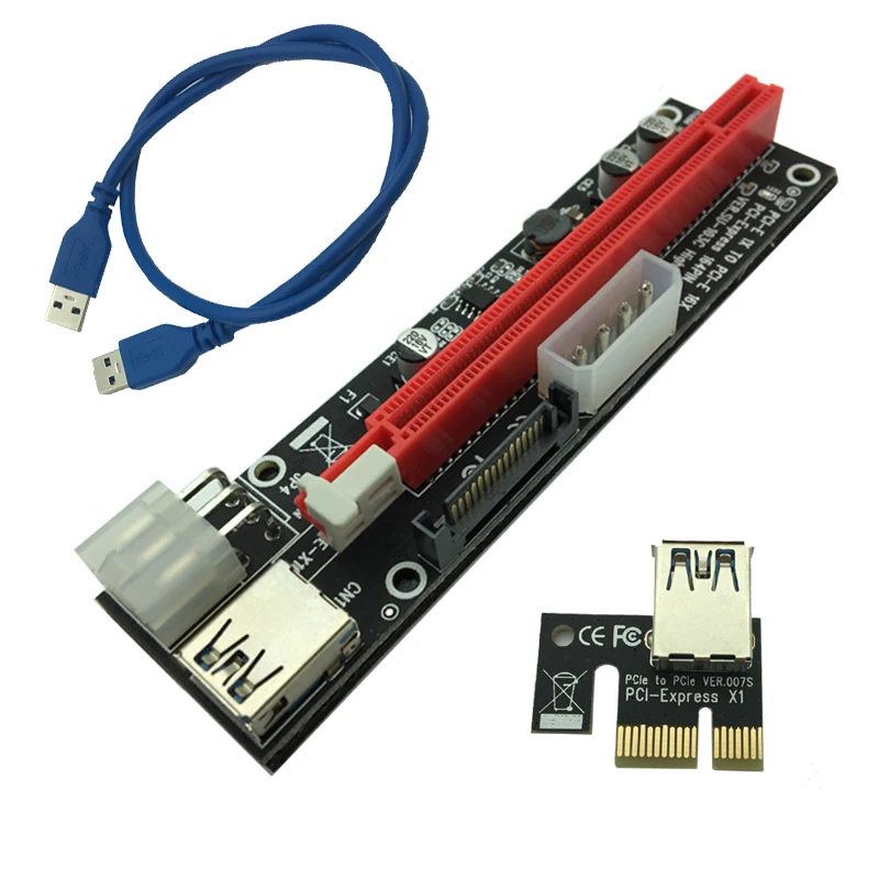Черная доска 60 см PCI-E PCI Express удлинитель Riser Card 1x к 16x USB 3 0 SATA 4Pin 6Pin IDE/SATA molex разъем